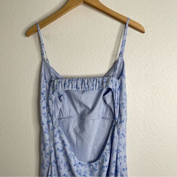 Hollister Maxi Dress Dainty Blue Floral Boho Open Back Size XXL - Picture 3 of 5